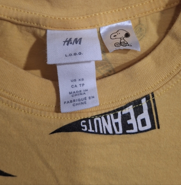 Peanuts Yellow Graphic T-Shirt Snoopy SMOKE FREE HOME - Picture 4 of 7